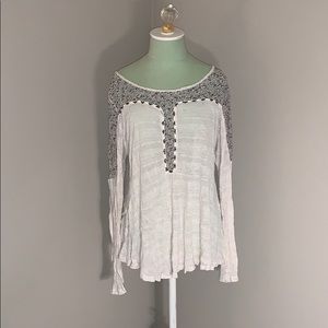 anthropologie tee with mesh and beading details